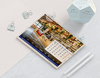 Calendar Design Concept for Restaurant, Hotel, Bistro