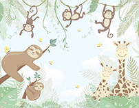 Wallpaper designs for children with animals
