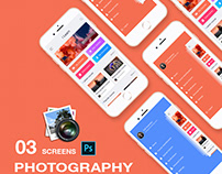 New photography app ui concept PSD