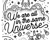 We are all in the same universe digital art print