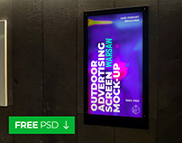 Free Warsaw Outdoor Citylight Ad Screen Mock-Up 1 v2