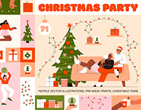 Christmas Party People Illustrations