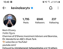Kevin O'Leary Social Icons