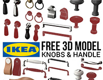 FREE 3D MODEL : IKEA KNOBS & HANDLES