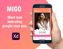 MIGO Dating App design in XD software