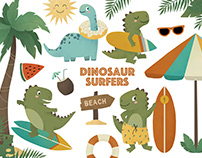 Cute dinosaur illustrations for kids goods