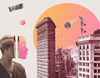 Collage exposición TMRW del Club de Creativos