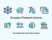 40 Crypto Fintech Icons