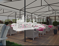 Istanbul meyhanecisi restaurant terrace in Kiev.Ukrania