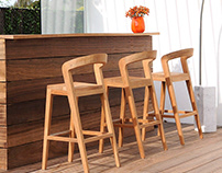 Teak Dinning Chairs for Bar Concept