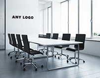 Modern Meeting Room Logo Mockup