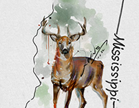 Watercolor stag