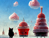 AI - Ice cream strawberry city