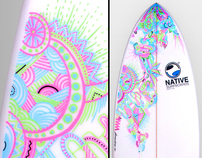 Illustration Surfboard Handmade