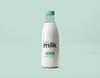 Free Mockup - Organic Milk Plastic Bottle