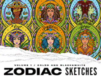 Zodiac Sketches: Volume 1 Color and Black & White
