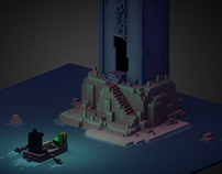 Moon tower island - voxel scene