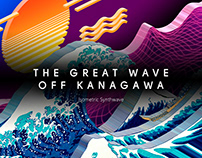 The Great Wave off Kanagawa [Isometric Synthwave]