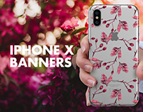 4 iPhone X Banners Mock-up