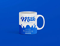 Free Milk Branding Mug Mockup