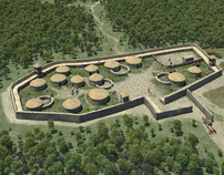 Carcassonne's reconstruction in 3D