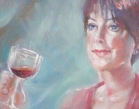 Portrait of a Woman Enjoying Wine