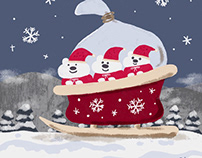 polabear Christmas illustrations.