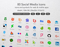 80 Social Media Icons