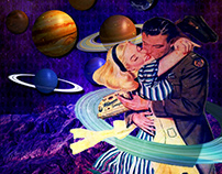 Vintage Galaxy Poster In Photoshop ( Collage Art )