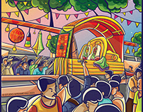 Regional festival | Comic style illustrations
