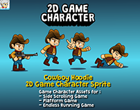 Cowboy Hoodie 2D Game Character Sprite