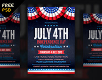 July 4th Flyer Free PSD