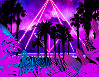 Neon palms landscape