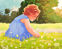 Child In A Field - Procreate Illustration
