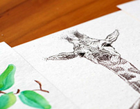 Girafa :: Ilustração e pontilhismo
