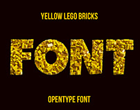 Yellow Lego Bricks Font