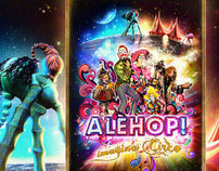 Cartel publicitario ALEHOP circus show