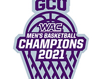 GCU Men's Basketball WAC Champions 2021 Logo + T Shirt