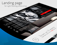 Landing page for Light Painting online shop
