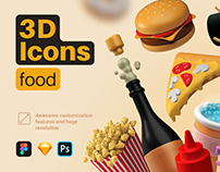 3D Icons Pack - Food