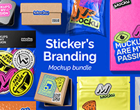 Sticker's Branding Mockup Bundle