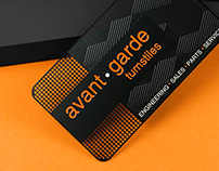 Sleek Black Metal Business Card w/ Cutouts and Color