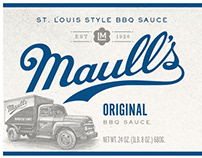 Maull's BBQ Sauce Label Illustrated by Steven Noble
