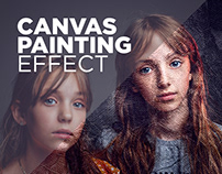 Free Photoshop Action Canvas Painting Effect #5