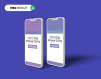 Free Clay Style iPhone 13 Pro Mockup