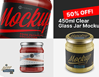 450ml Clear Glass Jar Mockup Set