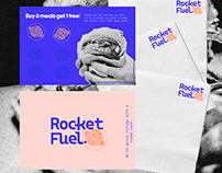 Rocket Fuel burger branding