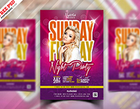 Sunday Night Club Party Flyer PSD Template