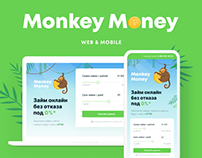 Monkey Money · microfinance company landing page/mobile