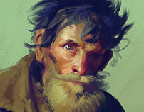 Digital Painting Study I -  "Poor man " by Ilya Repin 